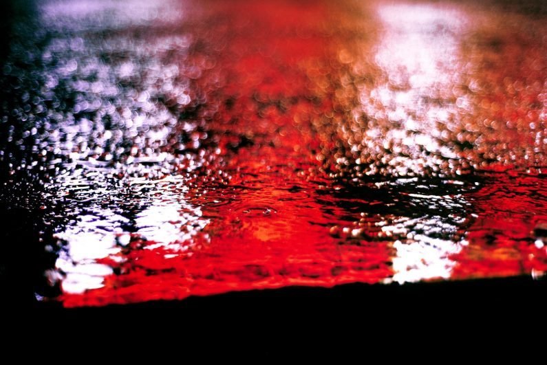 red and black abstract painting